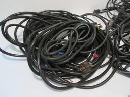 Lot - 18 AWG Type CATV Cables, Coleman Power Cords w/ Plugs & Power Cords, Etc.