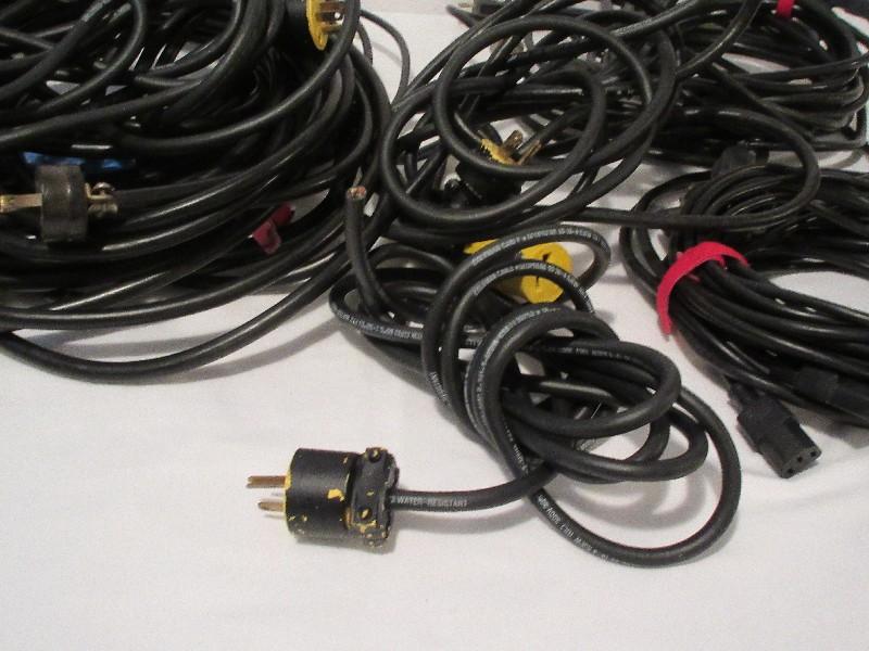 Lot - 18 AWG Type CATV Cables, Coleman Power Cords w/ Plugs & Power Cords, Etc.