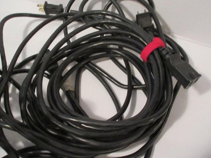 Lot - 18 AWG Type CATV Cables, Coleman Power Cords w/ Plugs & Power Cords, Etc.