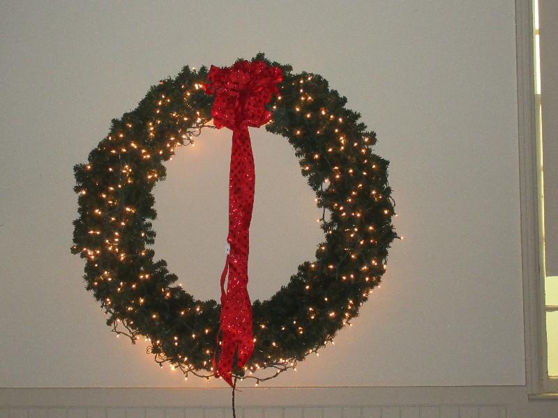 Impressive Huge 50" D Lighted Evergreen Fir Christmas Wreath