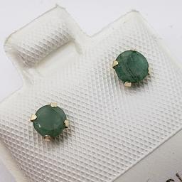 10K Yellow Gold Emerald Stud 0.5ct. Earrings