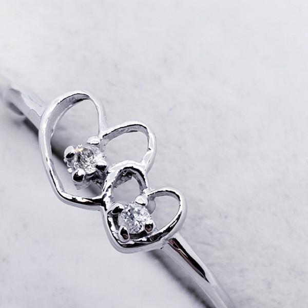 10K White Gold Heart Design Diamond 0.04ct. Ring