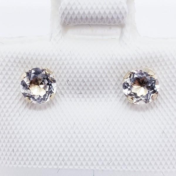 10K Yellow Gold White Topaz Stud 0.45ct. Earrings