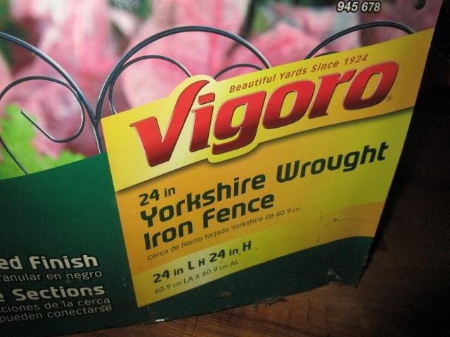 Vigoro 24" Yorkshire Wrought Iron Fence, Black Powder Coated Finish