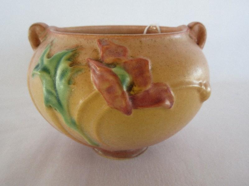 Roseville Pottery Poppy Pattern 3" Jardinière 642-3" Circa 1930