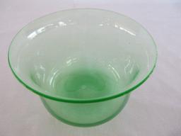 Green Uranium Glass Bowl w/ Flared Rim