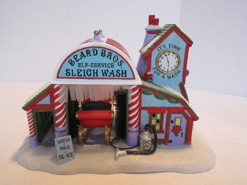 Department 56 North Pole Series Heritage Village Collection "Beard Bros Sleigh Wash"