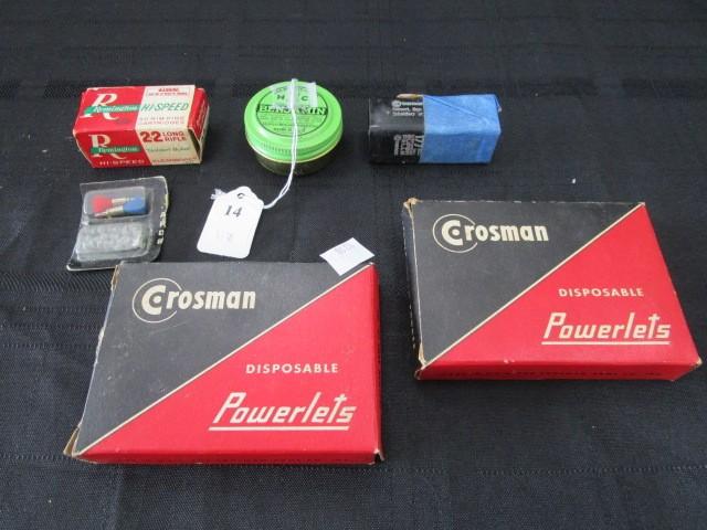 Lot - Remington Hi-Speed Cartridges 19, Crosman Disposable Powerlets
