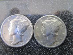 3 Pack of Silver Mercury Dimes 1945