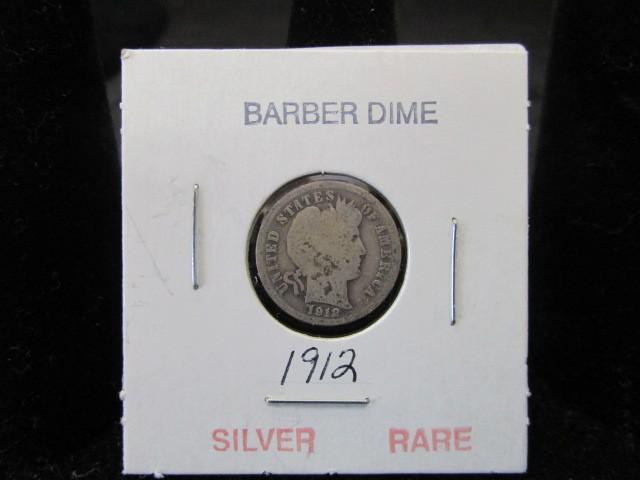 Silver Rare Barber Dime 1912
