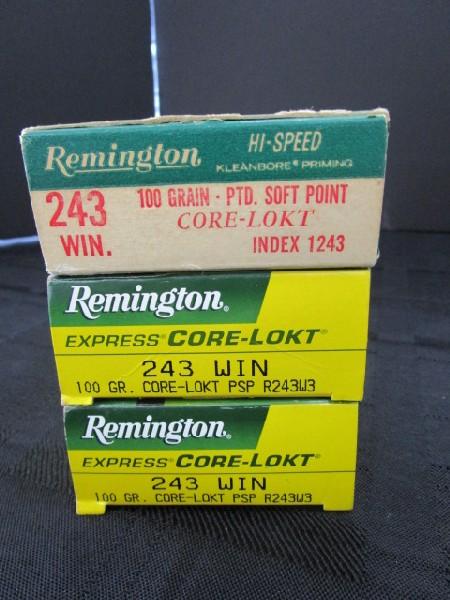 Lot - Remington Express Care-Lot 243 Win Bullets 2 Boxes