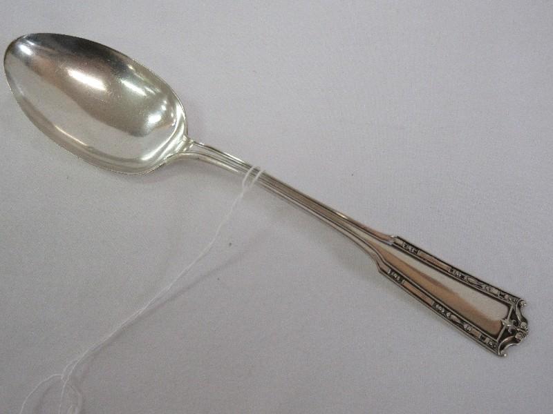 International Silver Co. Sterling Nathan Hale 1912 Pattern Table Serving Spoon