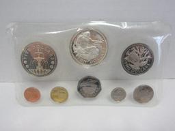 1973 First National Coinage of Barbados Proof Set Minted at Franklin Mint in Case w/ CoA