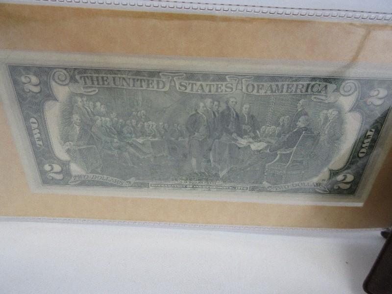 1976 First Day Issue U.S. $2.00 Bicentennial Commemorative Bill Sealed in Presentation Wallet