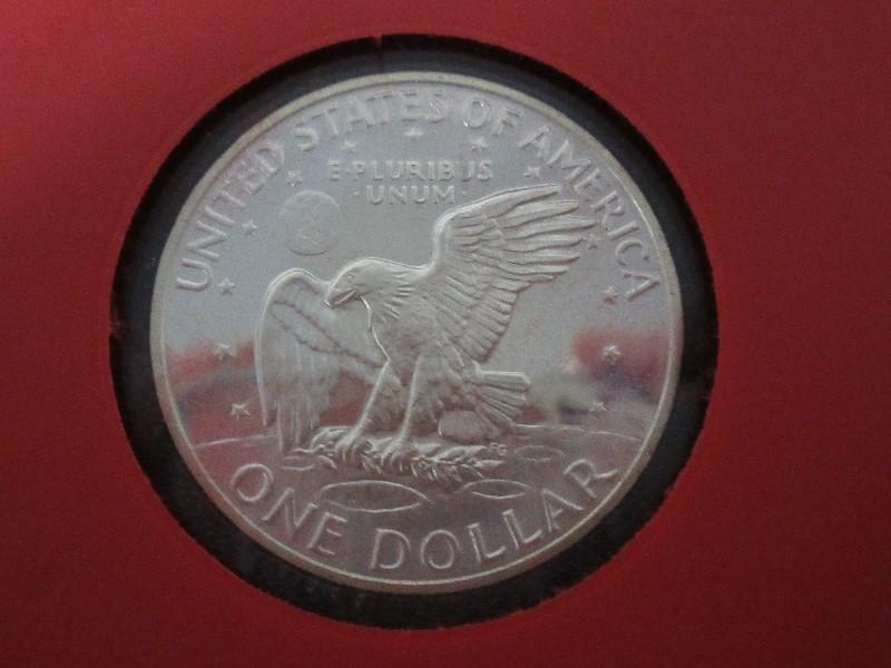 1971 Eisenhower United States Proof Dollar Coin Mint Marks in Case