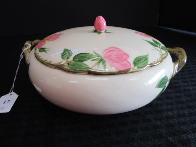 Franciscan Earthenware Desert Rose Pattern Casserole w/ Lid & Handles