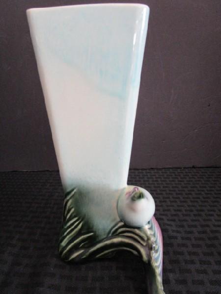 Hall U.S.A. 96 Swan w/ Corn Motif Tall Vase Ceramic