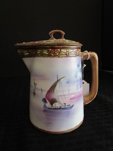 Nippon Hand Painted Pitcher w/ Lid w/ Nile/Egyptian Scene/Motif