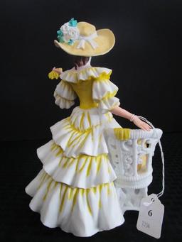 Avon Presidents Club Porcelain/Ceramic Figurine Yellow Dress 1990 'Mrs. P.F.E. Albee' Award