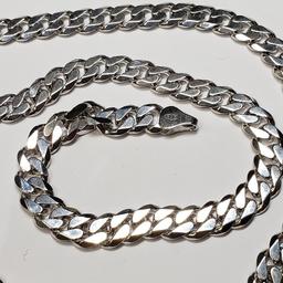 Silver Necklace 18" End-End