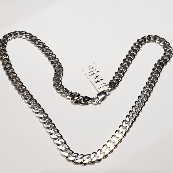 Silver Necklace 18" End-End