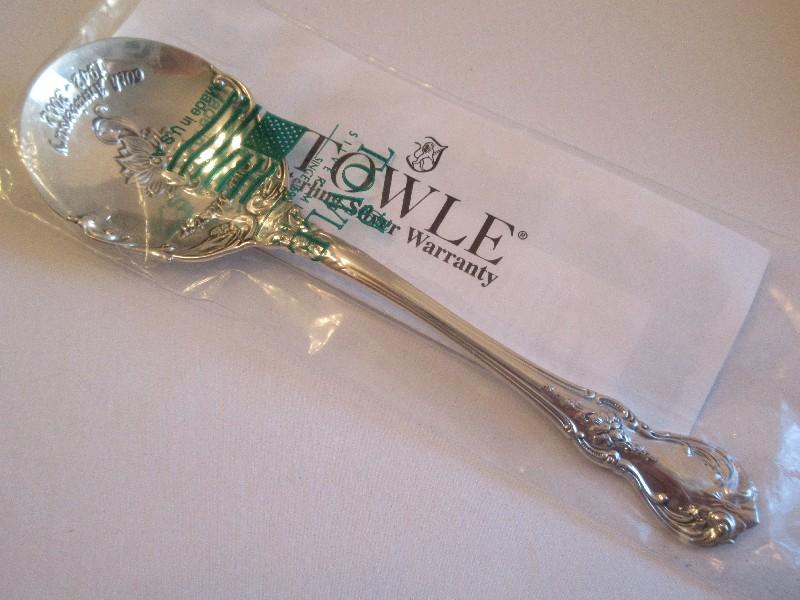Towle Silver "Old Master" Pattern 60th Anniversary Embossed Bowl Sugar Spoon