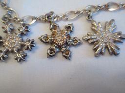 Gorham Sterling Snowflakes Charm Bracelet 1970-1976