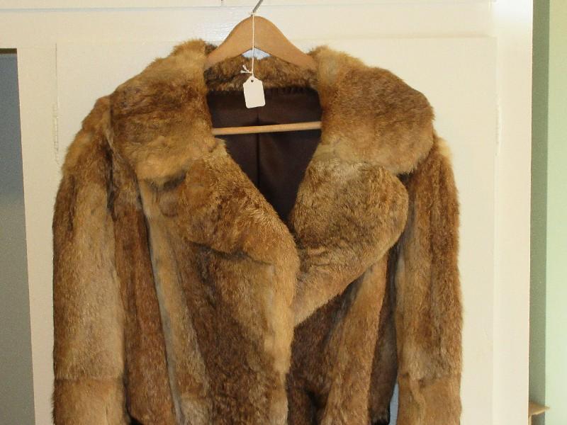 Vintage Full Length Brown Fur Coat Rabbit