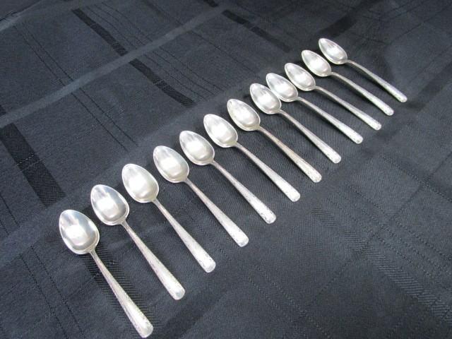 12 Gorham Sterling Pat. 1941 Camellia Demitasse Spoons