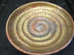 Hand Made Bowl Swirl Pattern Chinese Stamp on Base, Gilted/Brown Pattern