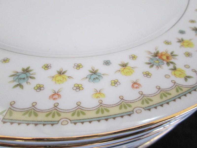 Garden Bouquet Fine China Gilted Rim, Floral Pattern Lot