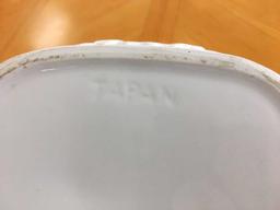 Vintage White Ceramic Sugar Dish w/ Lid 'Japan' on Base