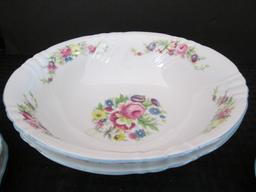 Johann Haviland Bavaria 18 Floral Center/Band Pattern China 2 Casseroles Bowls 9 7/8" L