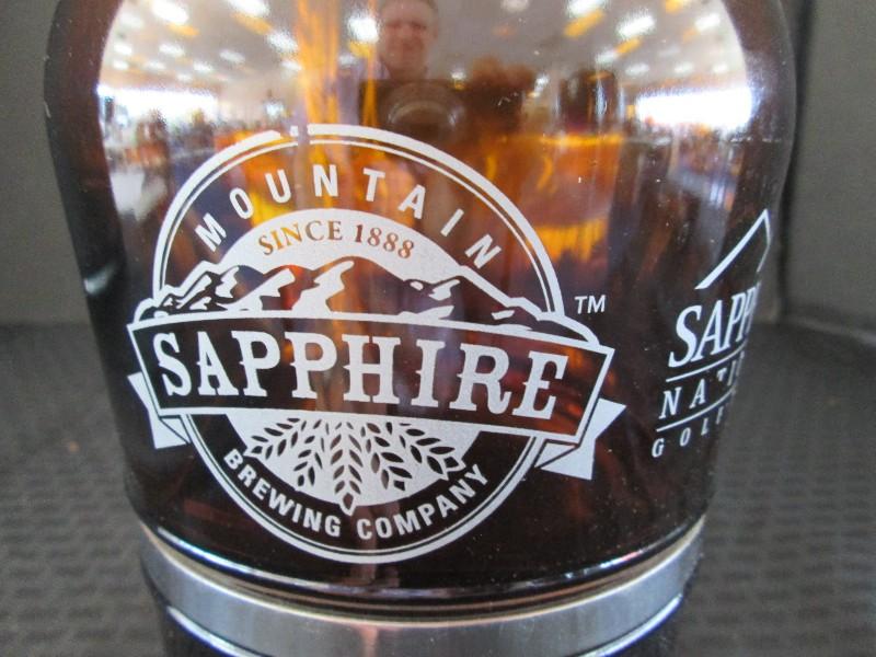 Sapphire Mountain Brewery Brown Glass Growler