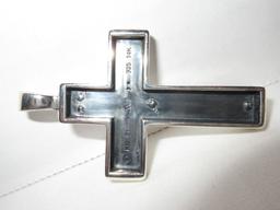 KC Studio Designer Kieselstein Cord .925 Sterling Silver Large Cross Pendant