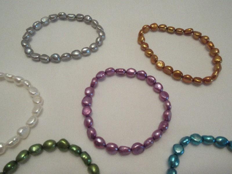 Set - 10 Honora Collection Multi-Color Pearl Stretch Bracelets