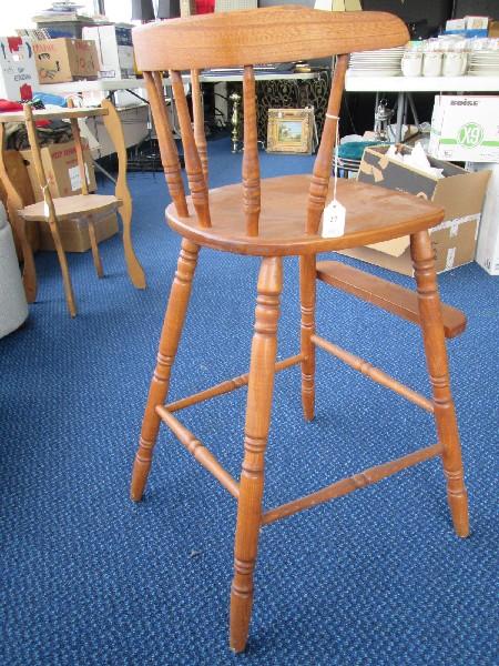 Vintage Wooden Spindle Design Child Chair w/ Stretchers