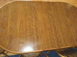 Vintage Cochrane Furniture Georgetown Collection Dining Table w/ Leaf on Ring Turned Legs
