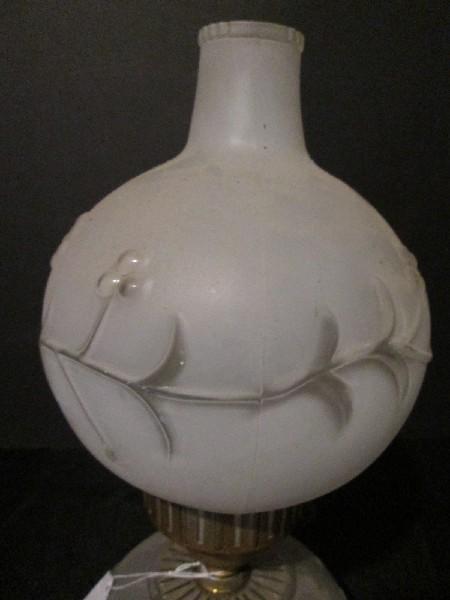 Vintage Night Lamp Globe Base/Shade to Narrow Top Converted to Electric Frosted Shade