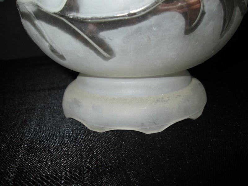 Vintage Night Lamp Globe Base/Shade to Narrow Top Converted to Electric Frosted Shade