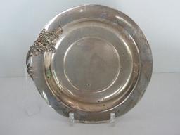 Lunt Silversmiths Sterling Shallow Dish w/ Wild Roses Spray Accent