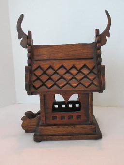 Carved Teak Wood Thai Spirit House