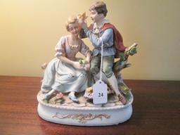 Ardalt Lenwhile China 9" H Men/Women Ceramic Porcelain Décor on Base