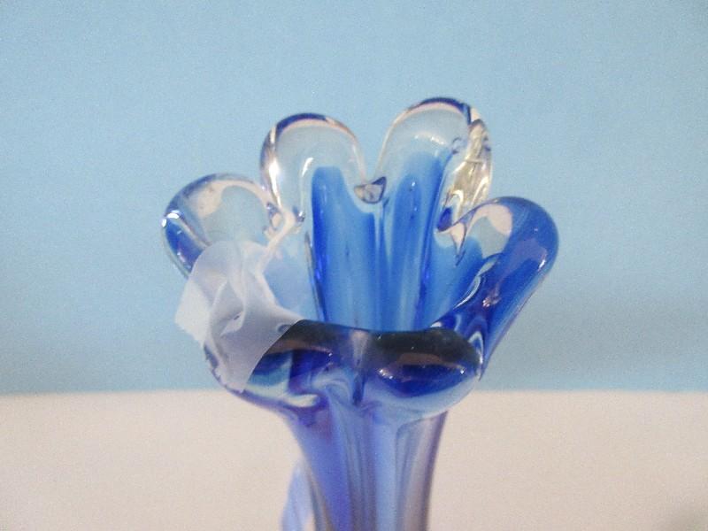 Royal Sealy Cobalt Case Glass Swung Style Bud Vase