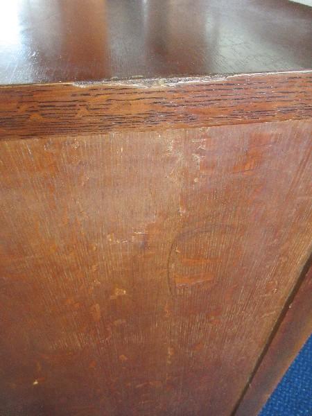 Mission Style Quarter-Sawn Oak Sideboard w/ Attached Mirror Back w/ Wooden Pulls