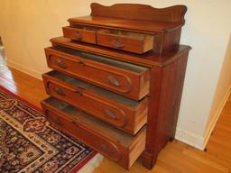 Antique Walnut Victorian Era 3 Drawer Dresser w/ Glove Boxes