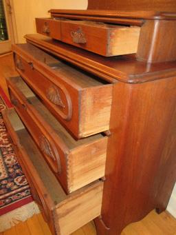 Antique Walnut Victorian Era 3 Drawer Dresser w/ Glove Boxes