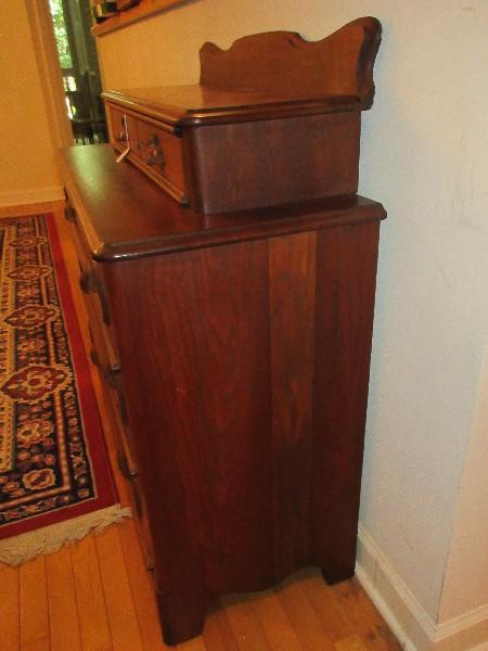 Antique Walnut Victorian Era 3 Drawer Dresser w/ Glove Boxes