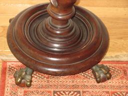 Stunning Antique Barley Twist Pedestal Side Table on Ball & Claw Feet