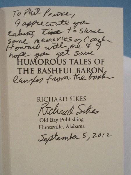 Humorous Tales of The Bashful Baron Frank Howard Autographed Hardback Book